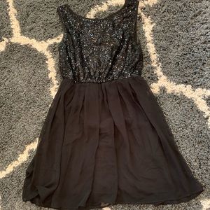 Black glitter party dress